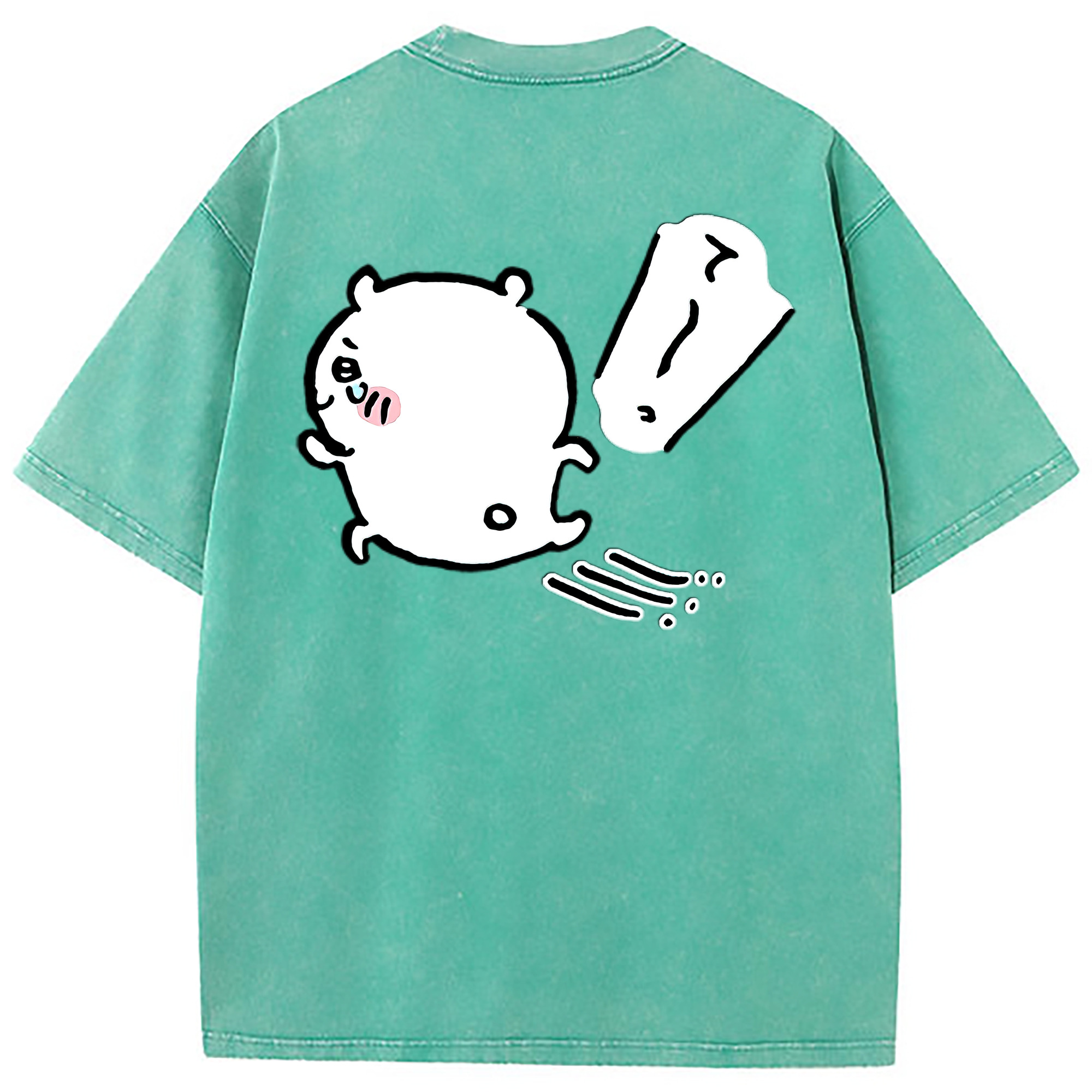 （画像用） ちいかわ ちいかわ Chii-kawa chiikawa 綿100% ヴィンテージ風 半袖Tシャツ（背面プリント）